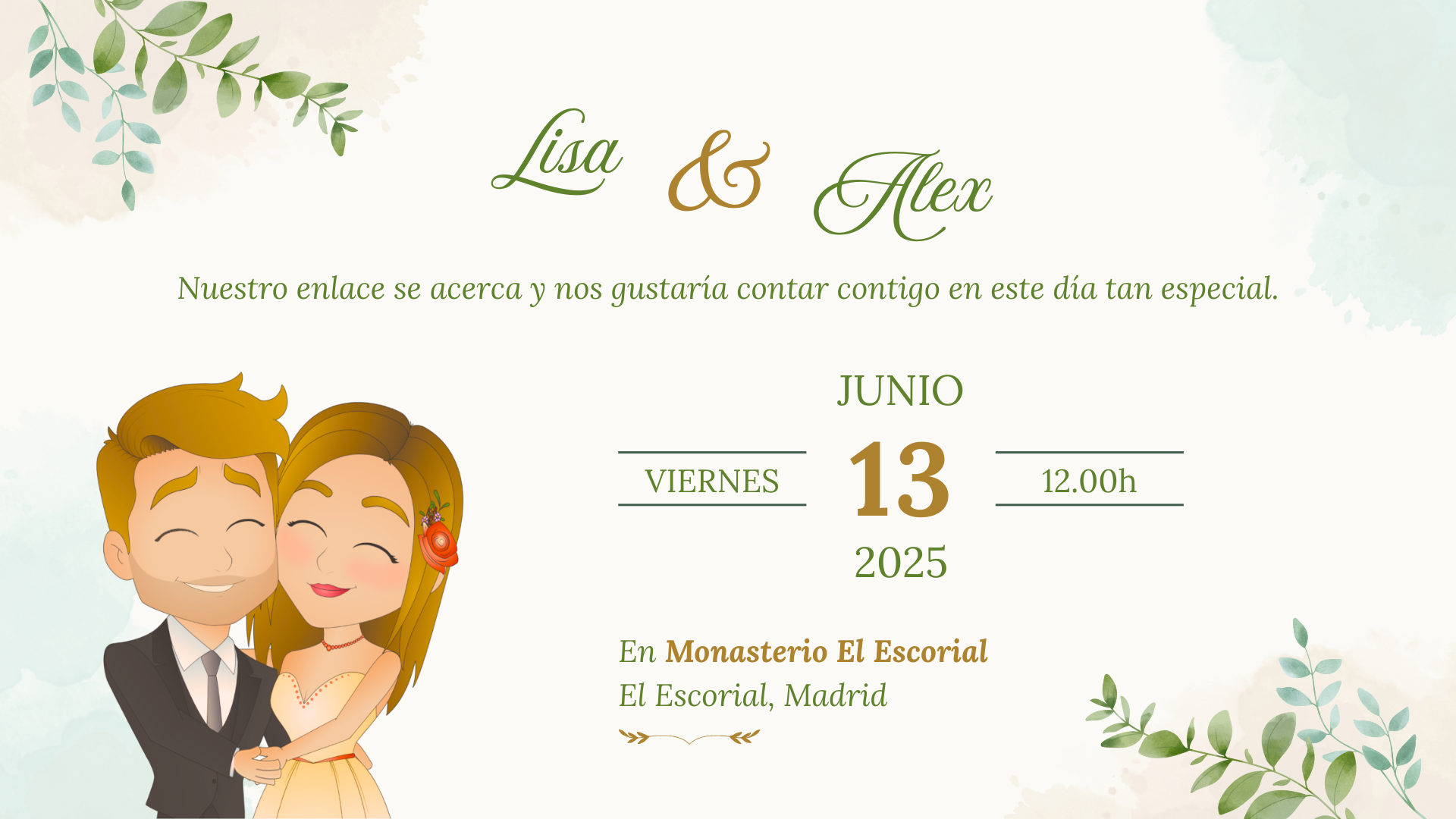 Invitación de PELÍCULA para BODAS